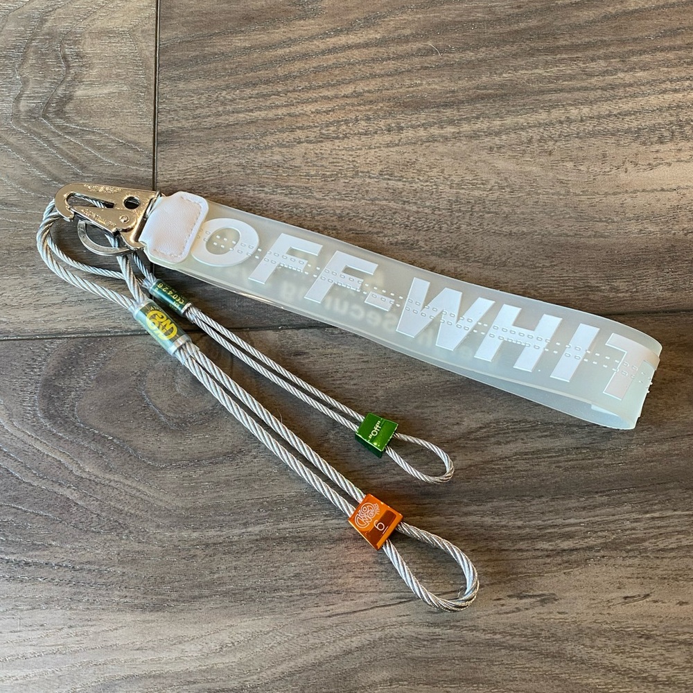 Off White Industrial Keychain Lanyard Wristlet